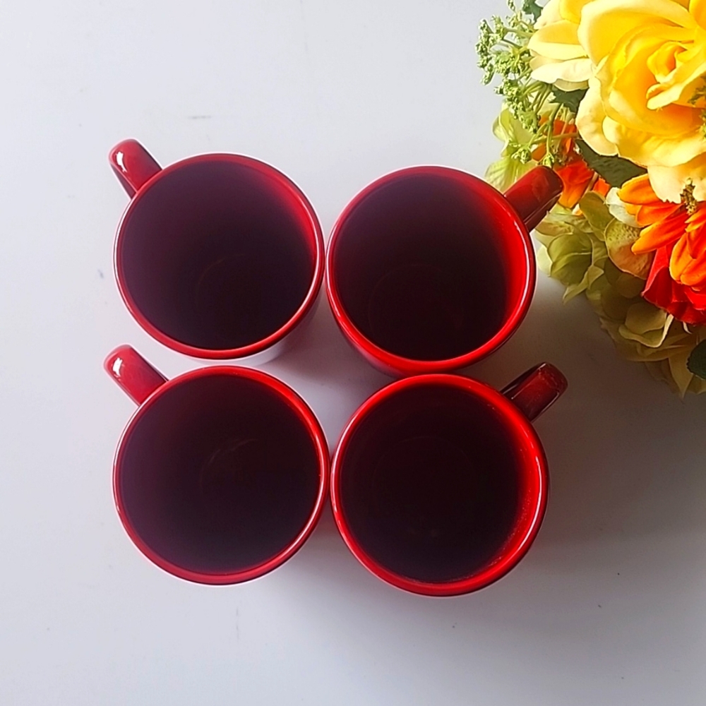 ☆Set of 4 Corelle, Red Coffee/Tea Mugs.☆ - Picture 4 of 9